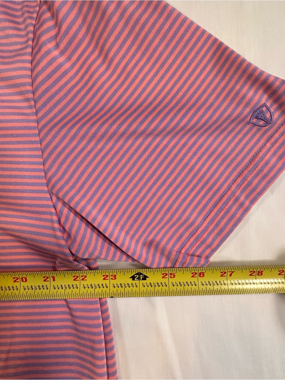 Zoom Pink Striped Men's Polo - Picture 4 of 10